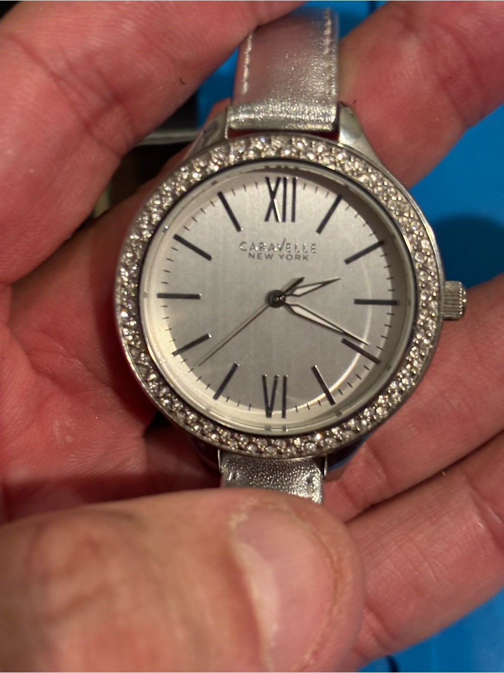Caravelle New York Women's Silver Crystal-Trim Watch